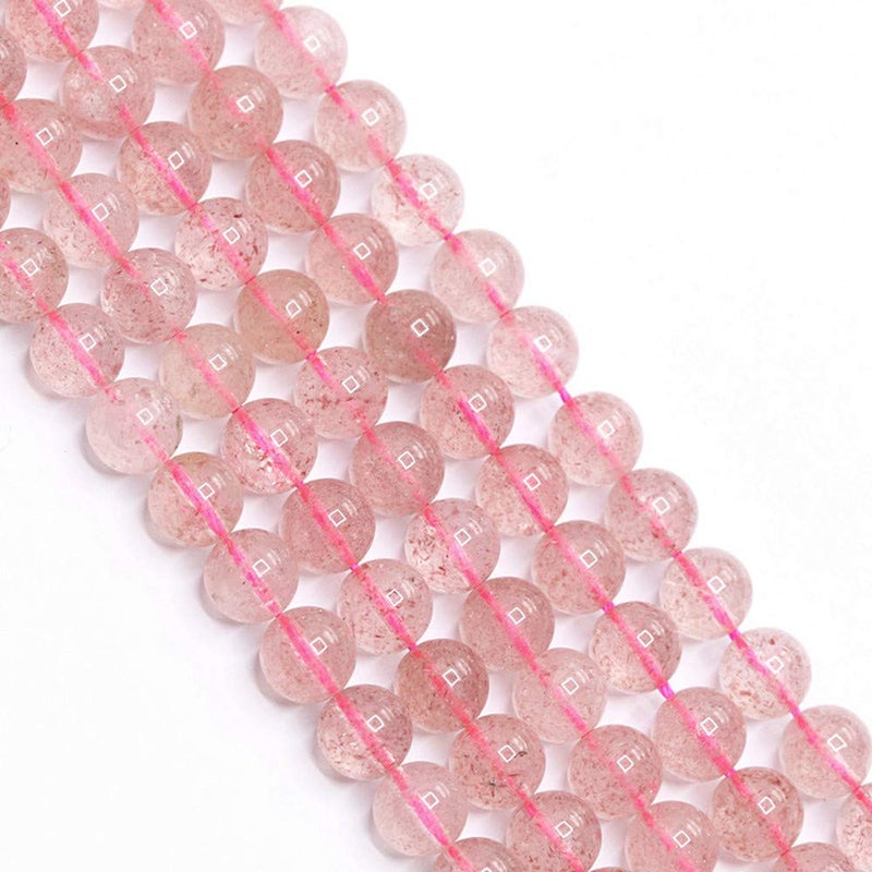 PLTbeads Gorgeous Strawberry Quartz Natural Gemstone Loose Beads 8mm Smooth Round Approxi 15 inch DIY Bracelet Necklace For Jewelry Making - Image 4
